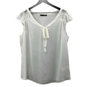 ATMOSPHERE Blouse Lace Detail Tie-Neck